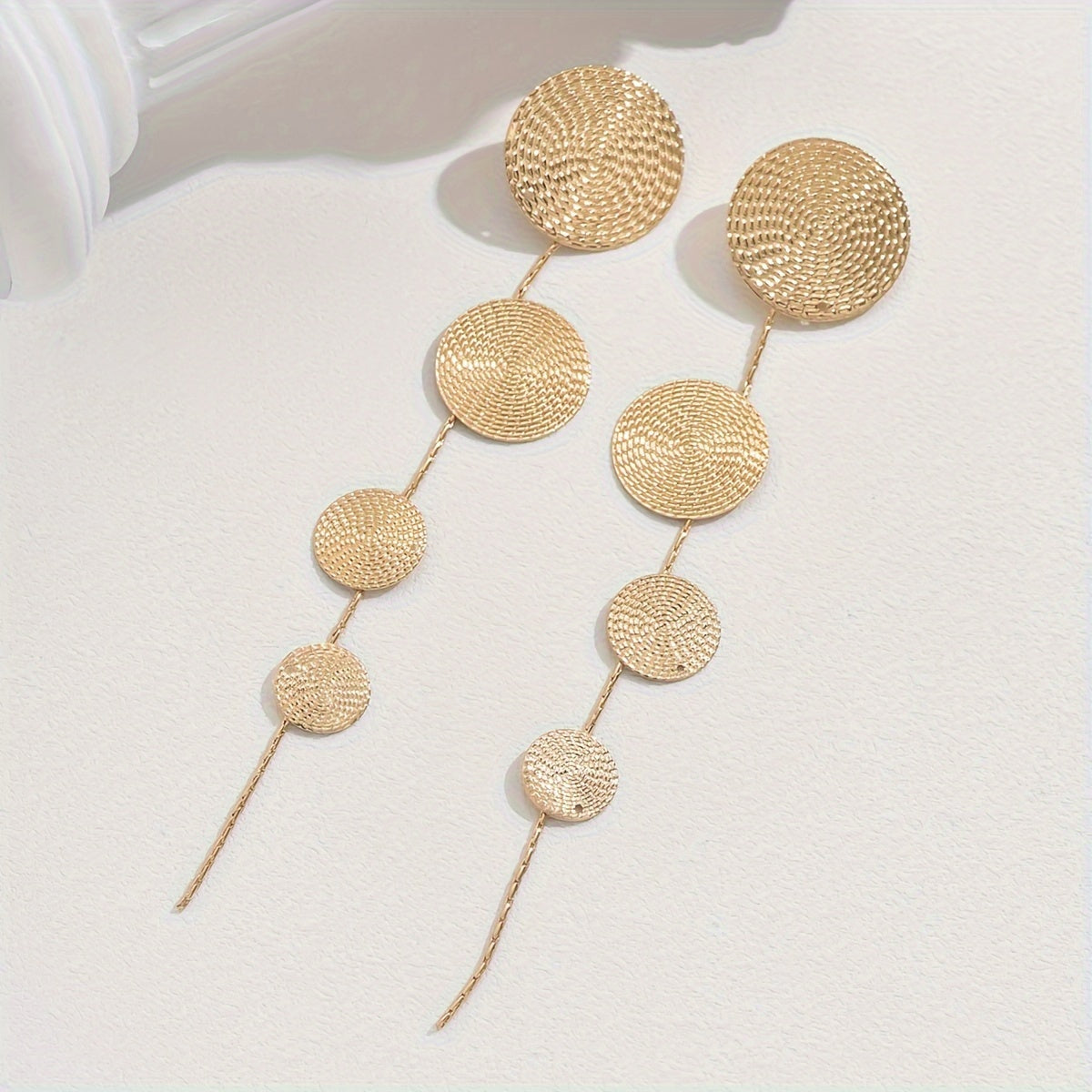 New European And American Style Earrings With Floral Patterns And Tassels