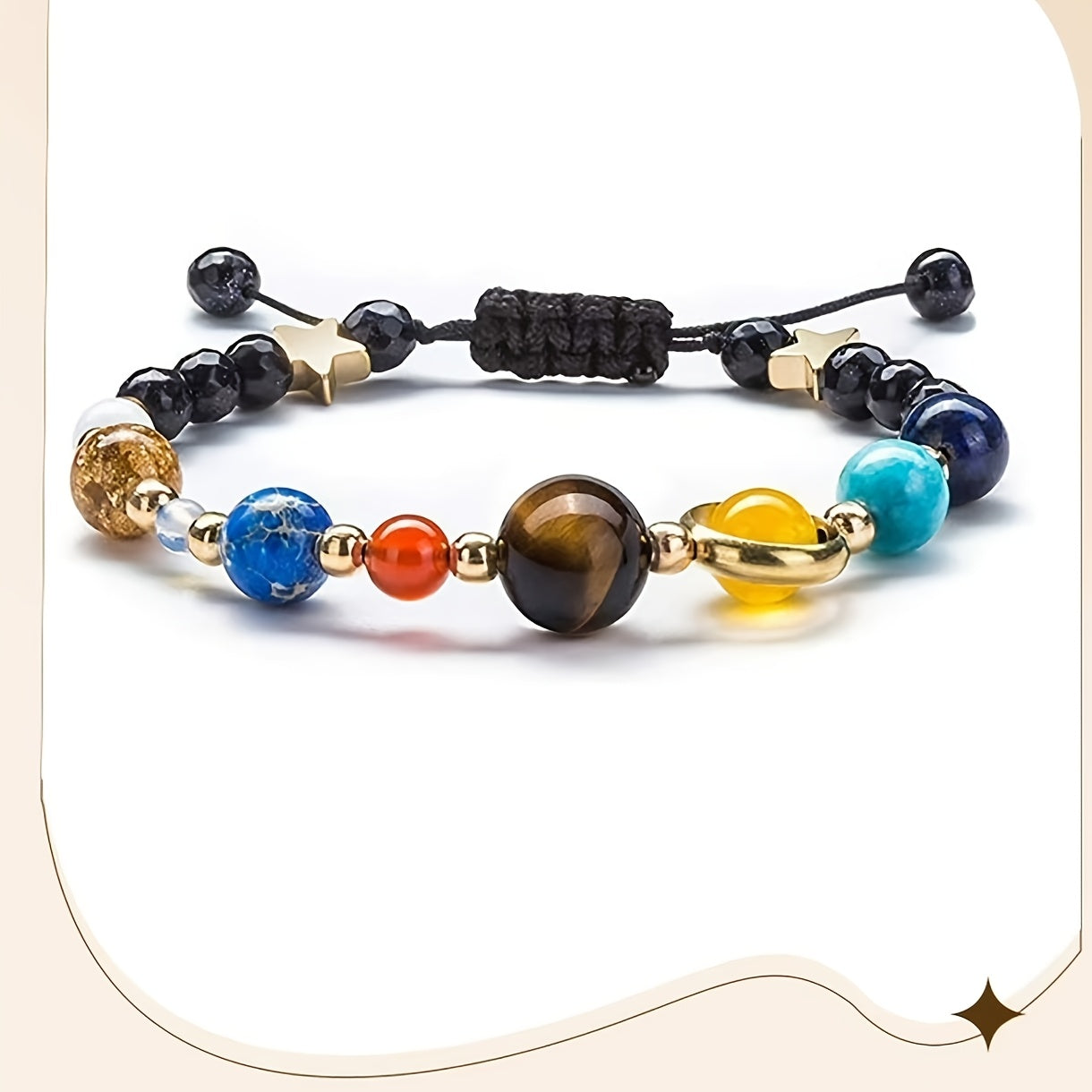 Women Solar System Bracelet Universe Galaxy The Eight Planets Guardian Star Natural Stone Beads Bracelet Bangle Gifts
