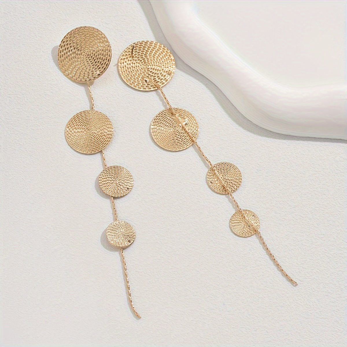 New European And American Style Earrings With Floral Patterns And Tassels