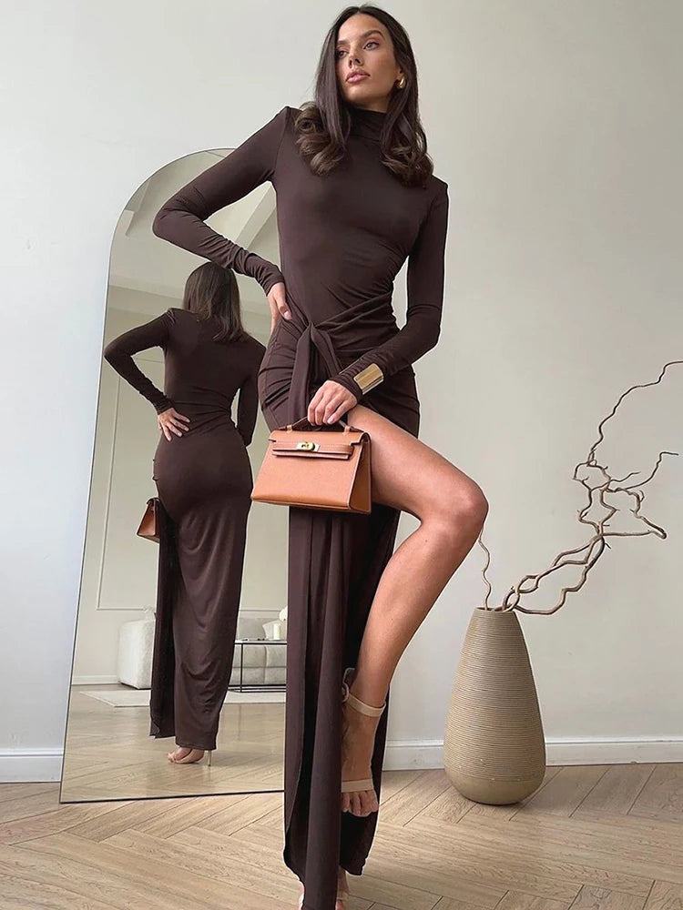110Women Sexy High Slit Slim Elegant Long Dress