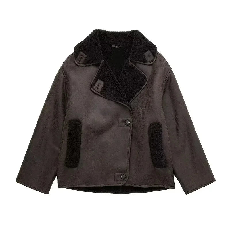 Thick Faux Leather Jackets for Women