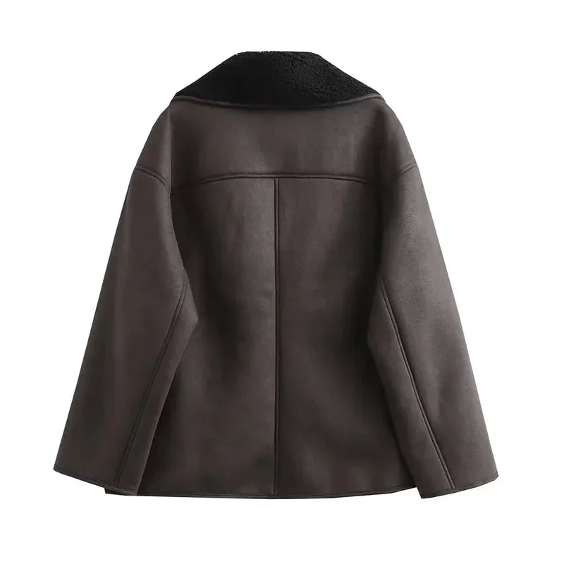 Thick Faux Leather Jackets for Women