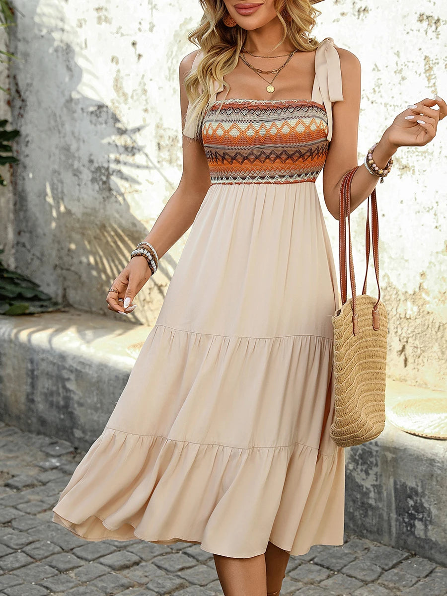 051Summer Women Spaghetti Strap Long Dresses
