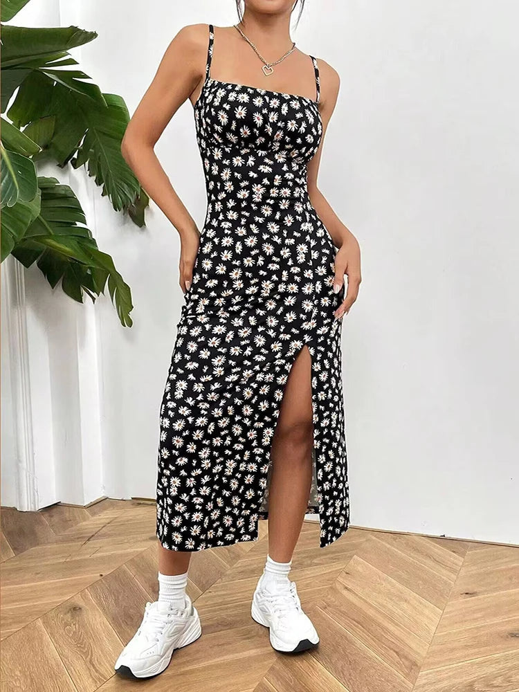 059Summer Sexy Sleeveless Halter Long Dress For Women