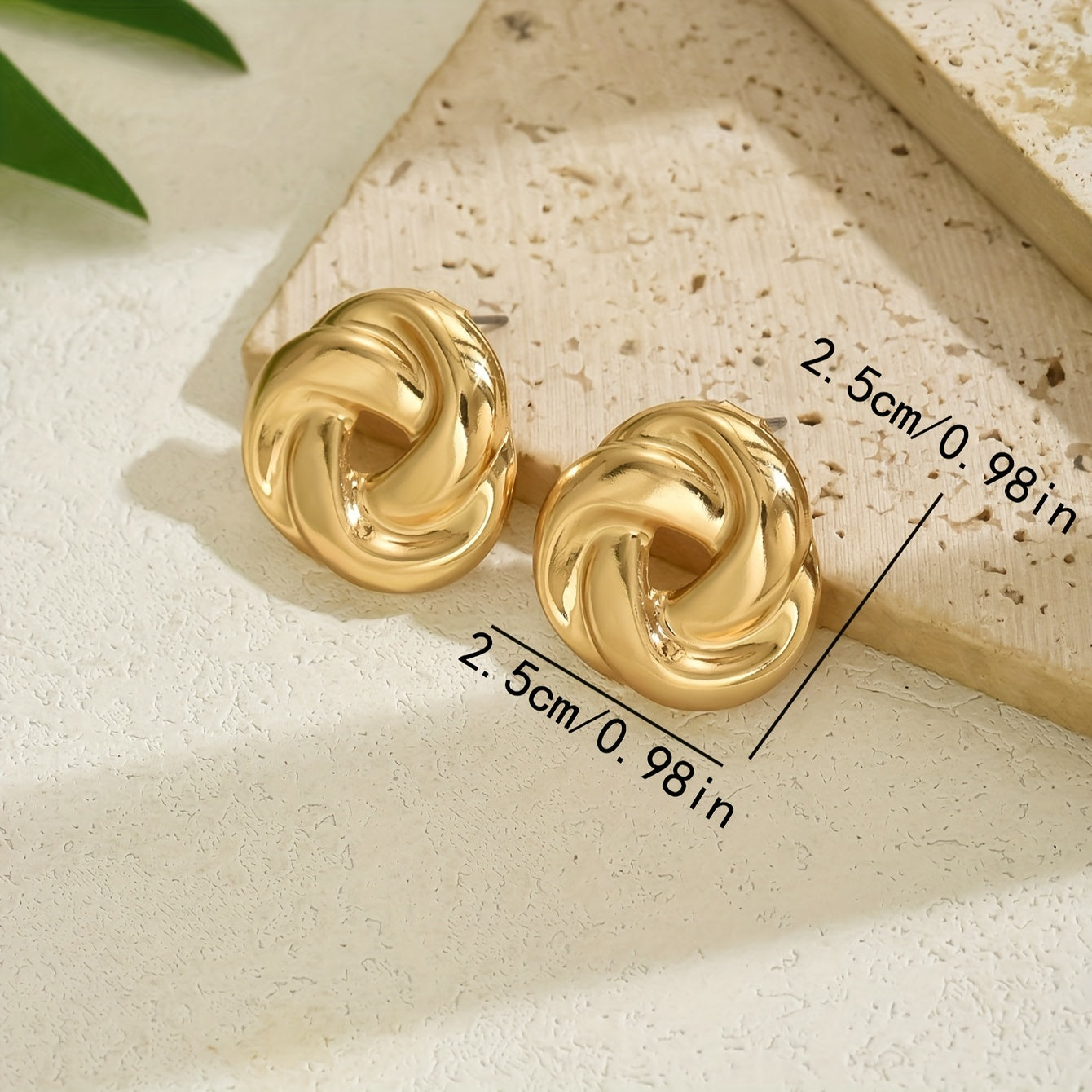Metal Twisted Flower Design Stud Earrings Iron Jewelry Elegant Punk Style Suitable For Women Daily Party Ear Ornaments