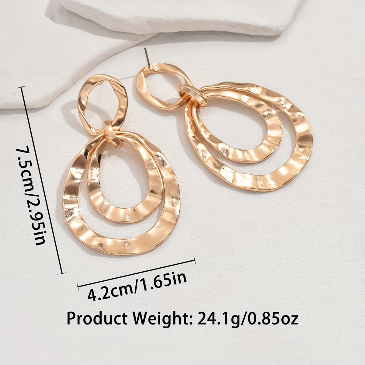 Boho Style 18K Gold Plated Zinc Alloy Drop & Dangle Earrings with Titanium Ear Needle - Fashionable Elegant Long Water Drop Design Earrings for Women, Suitable for Daily Wear