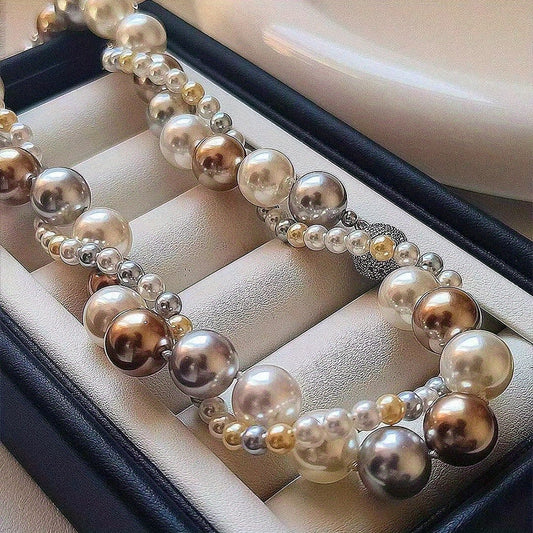 Luxurious Multi-Layered Pearl Necklace for Women - Adjustable, Detachable, and Perfect for Everyday, Parties, and Gift-Giving, Suitable for All Seasons with Timeless Elegance