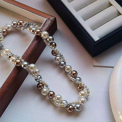 Luxurious Multi-Layered Pearl Necklace for Women - Adjustable, Detachable, and Perfect for Everyday, Parties, and Gift-Giving, Suitable for All Seasons with Timeless Elegance