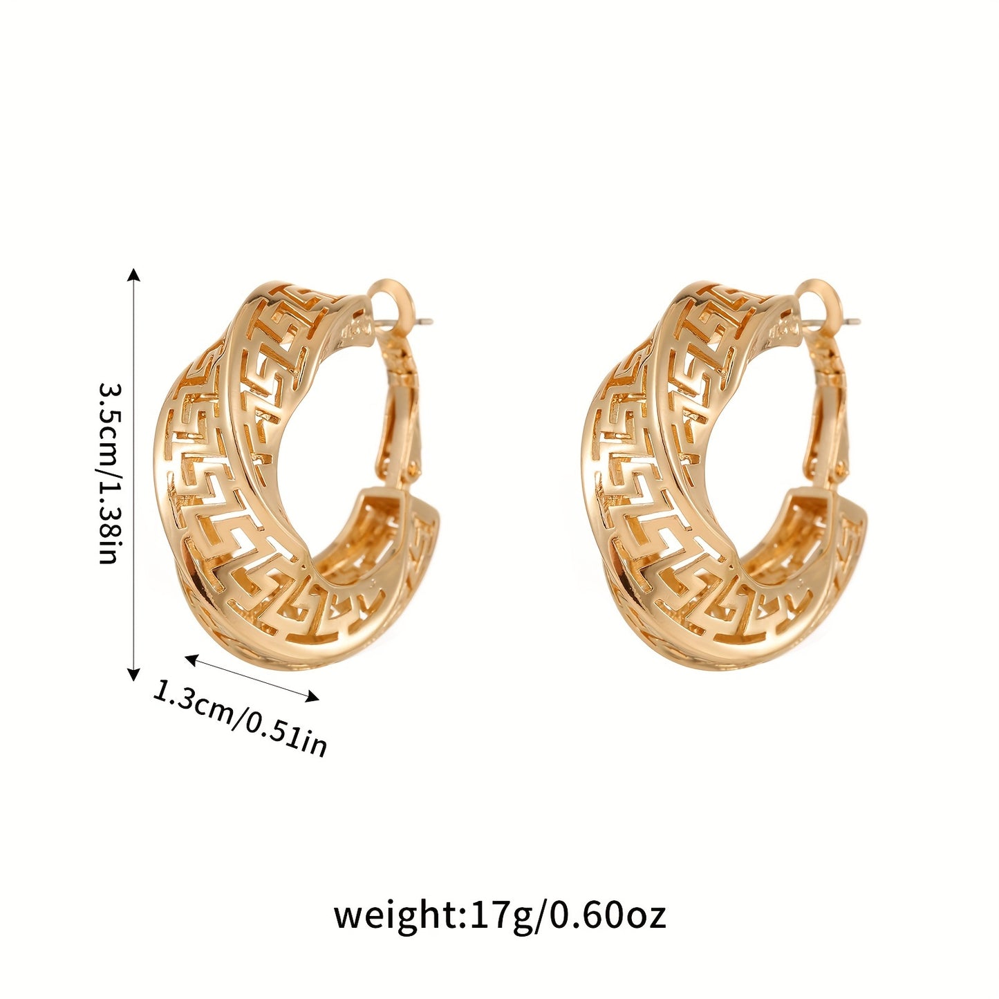 Elegant Boho Style 14K Gold Plated Hoop Earrings - Copper Base with Stainless Steel Ear Needle for Women - Versatile Fashion Daily Wear, Perfect Gift