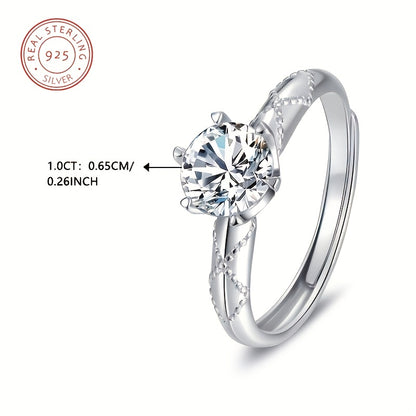 Adjustable Promise Ring With 925 Sterling Silver And 1 Carat Morganite, Symbolizing Commitment And Loyalty. High-quality Engagement wedding Ring Suitable For Ladies At Banquets, Parties, Formal Occasions