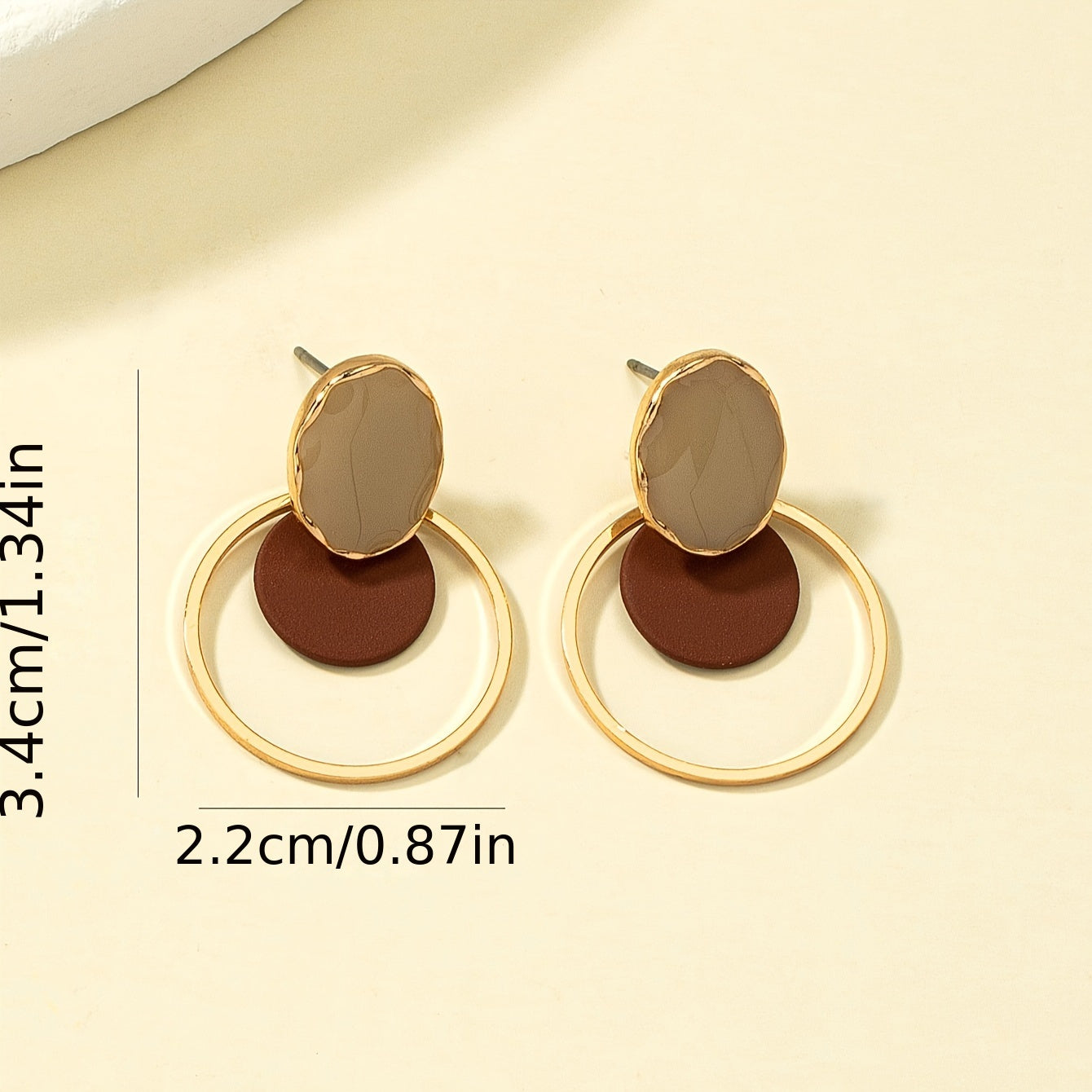 Simple Drip Oil Paint Ladies Geometric Drop Earrings 18K Gold Plated Ear Decoration