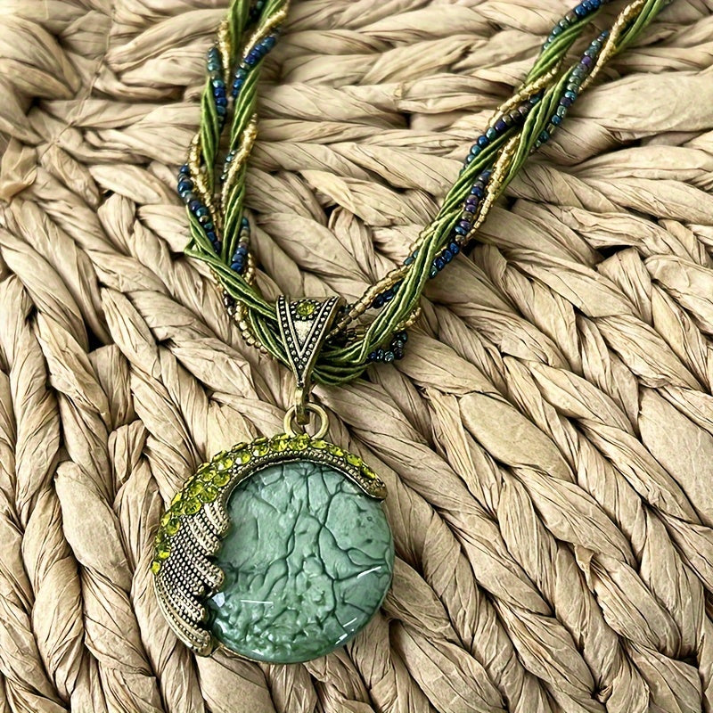 Bohemian Style Turquoise Handmade Pendant Necklace Women's Accessories