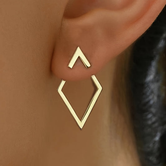 1 Pair Geometric Metal Hollow Arrow Shape Earrings Suitable for Women Daily Wear