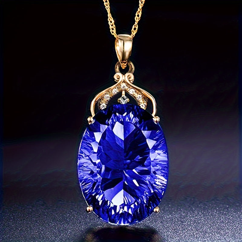 1pc Elegant Royal Style Artificial Crystal Crown Pendant Necklace for Women - Versatile for Daily & Party Occasions, Luxurious Design