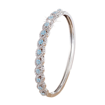 A Unique Eye-shaped Design Bracelet For Women Made Of Zirconia