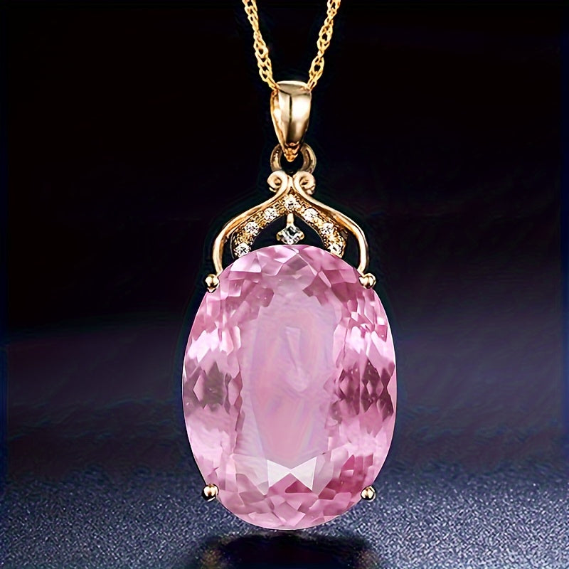 1pc Elegant Royal Style Artificial Crystal Crown Pendant Necklace for Women - Versatile for Daily & Party Occasions, Luxurious Design