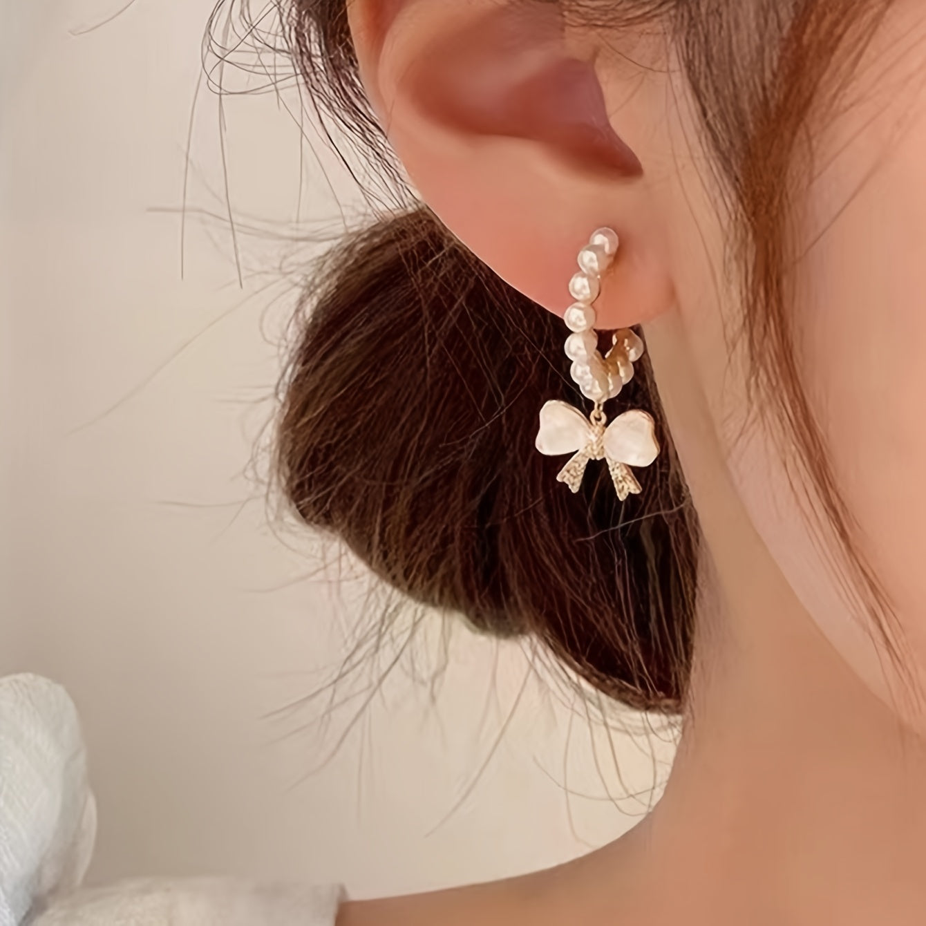 Elegant Bowknot Drop Earrings for Women, 14K Golden Plated, Synthetic Zirconia Dangle, Copper with Stainless Steel Ear Needle, for Daily and Gift Occasions